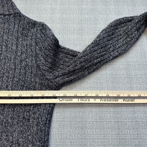 Whimsical Knitted & Knotted Gray Ruffle Wool Blend Sweater XS Asymmetrical‎ Hem - Picture 7 of 9